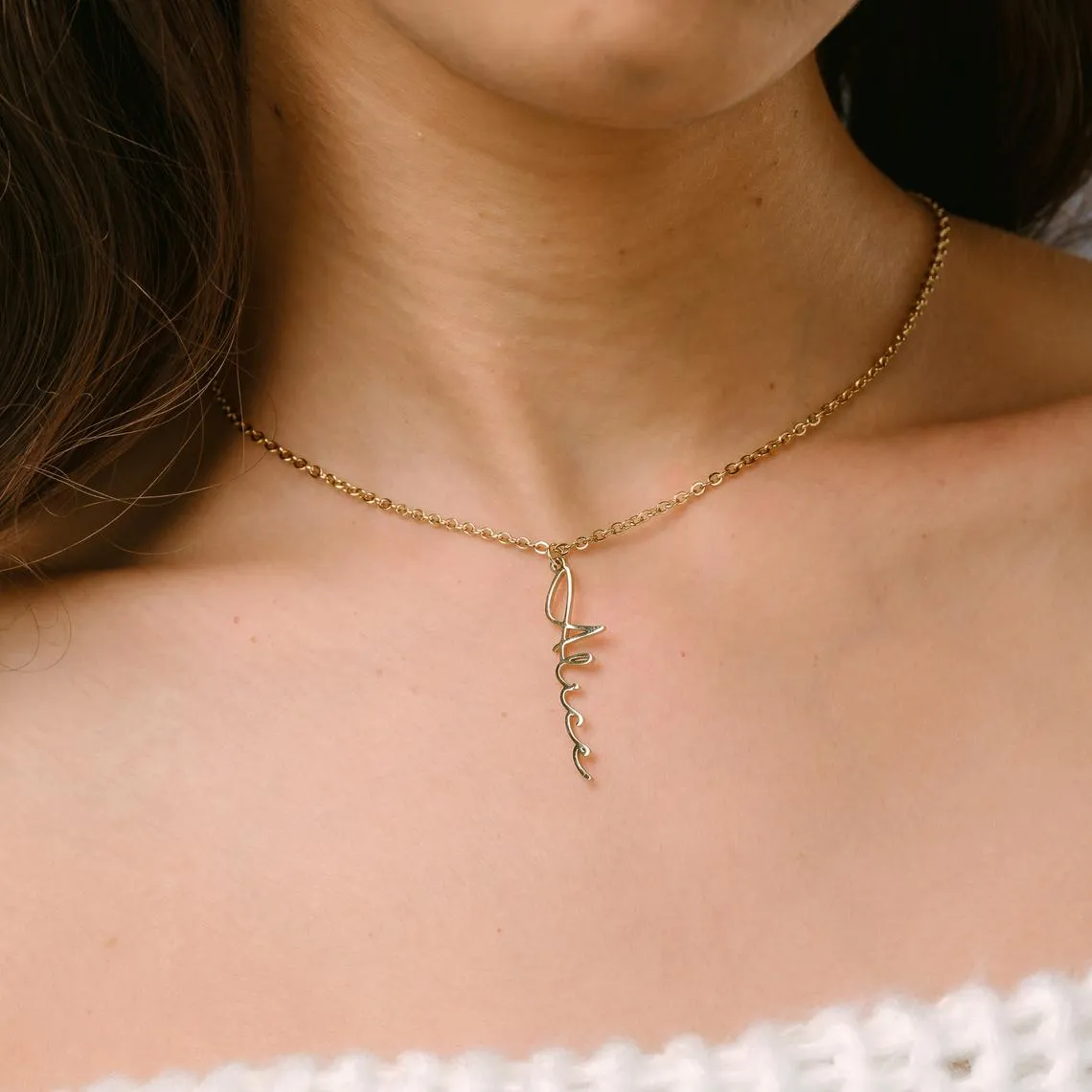 Vertical Name Necklace