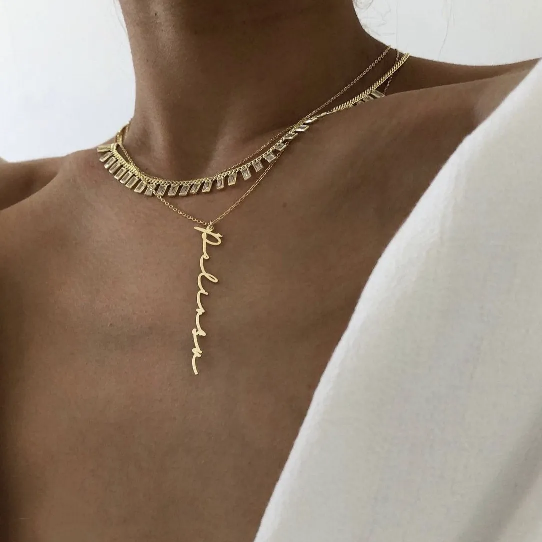 Vertical Name Necklace