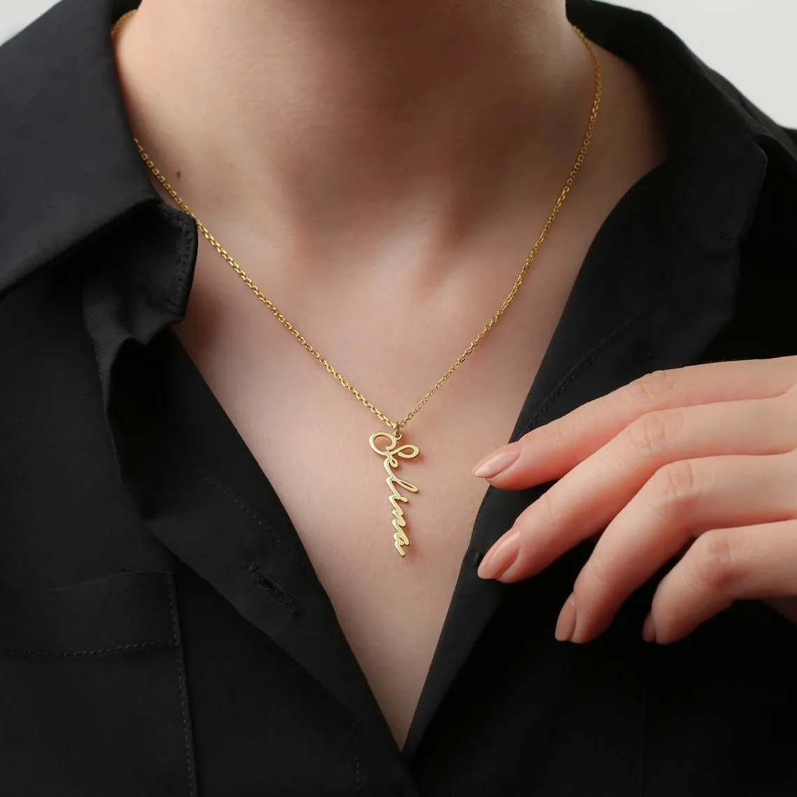 Vertical Name Necklace