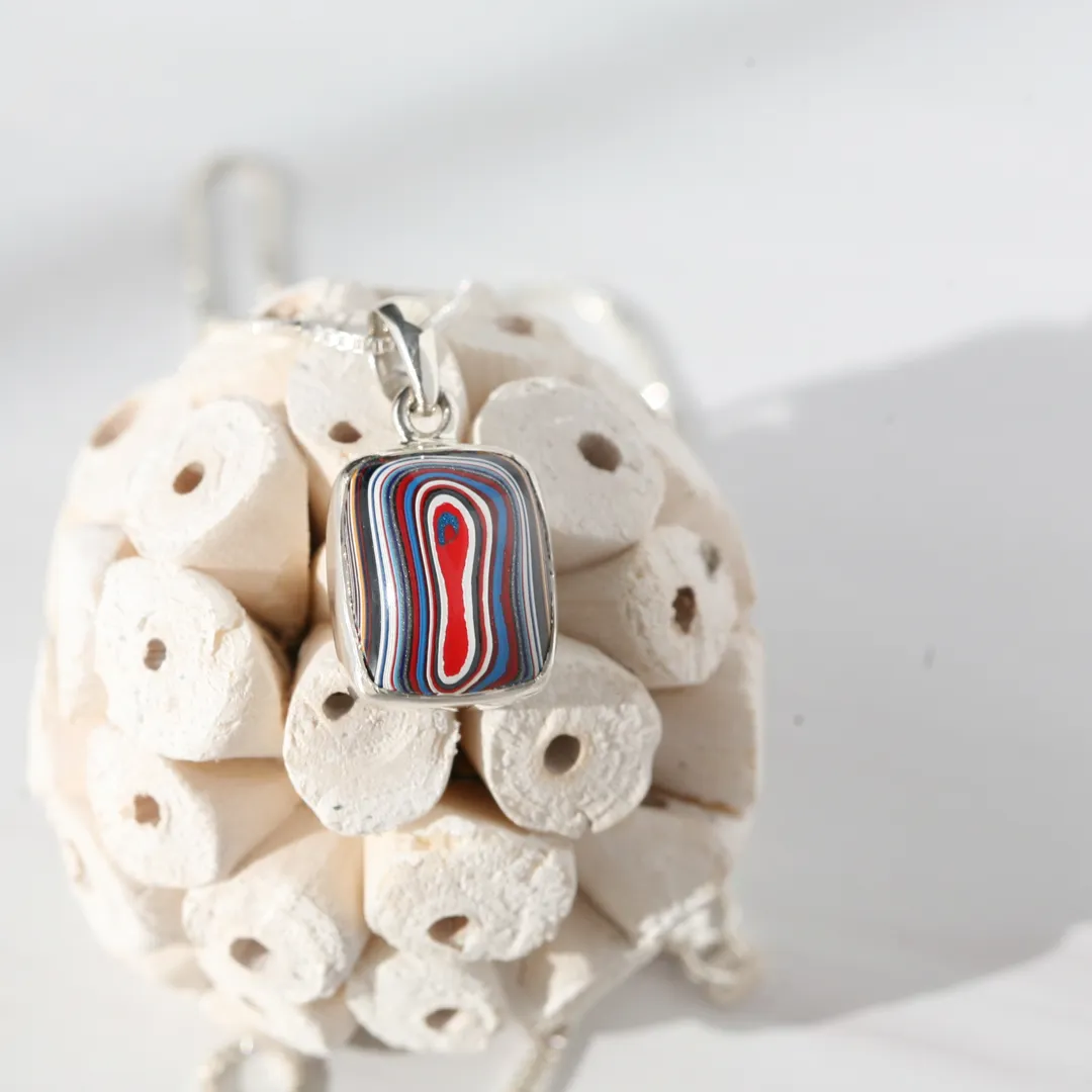 Vibrant Fordite Pendant Necklaces