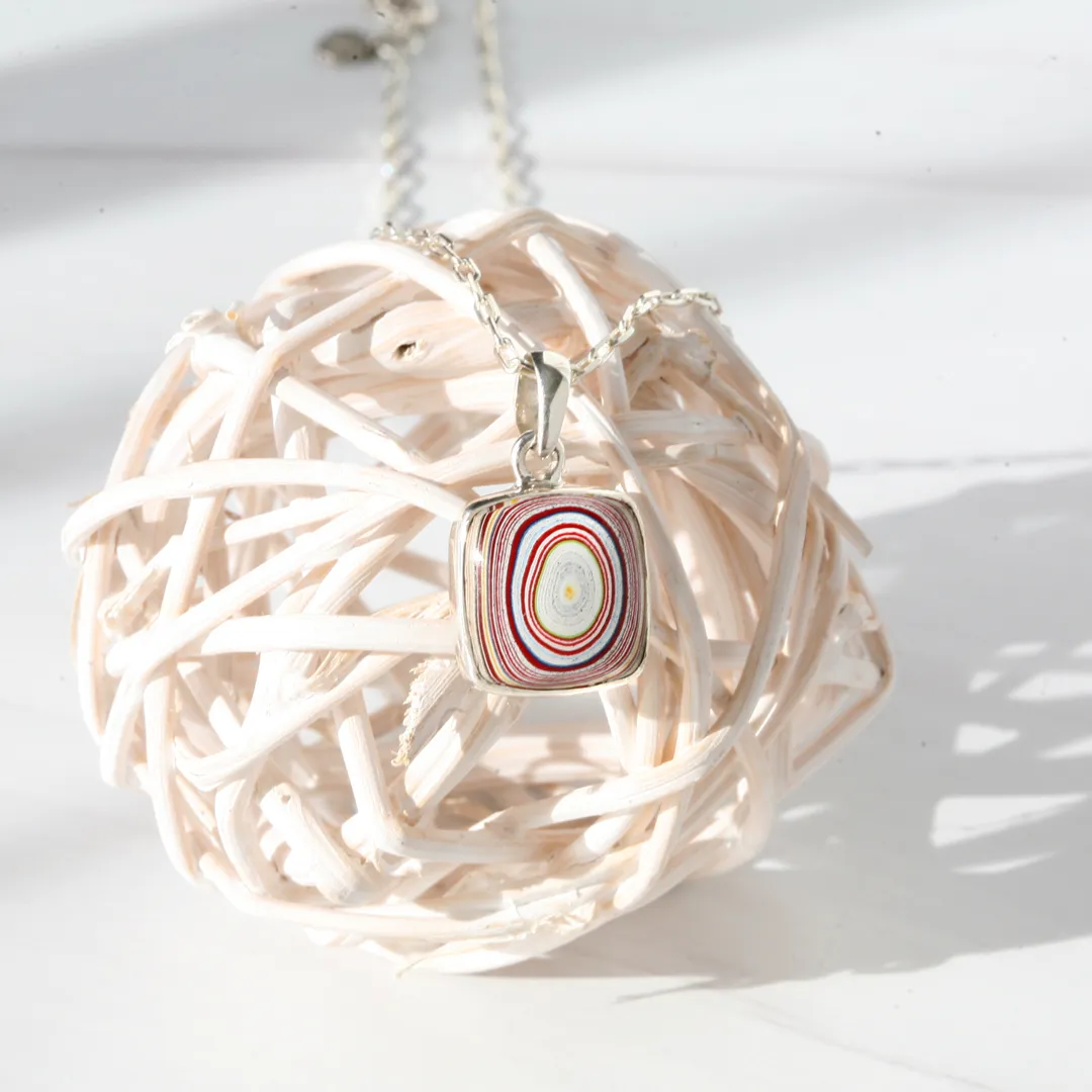 Vibrant Fordite Pendant Necklaces