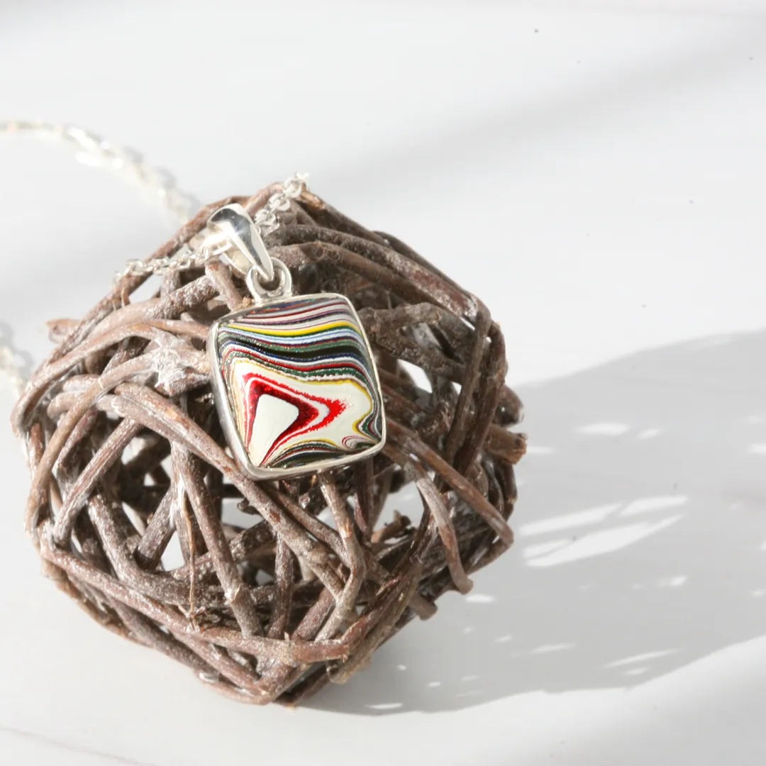 Vibrant Fordite Pendant Necklaces