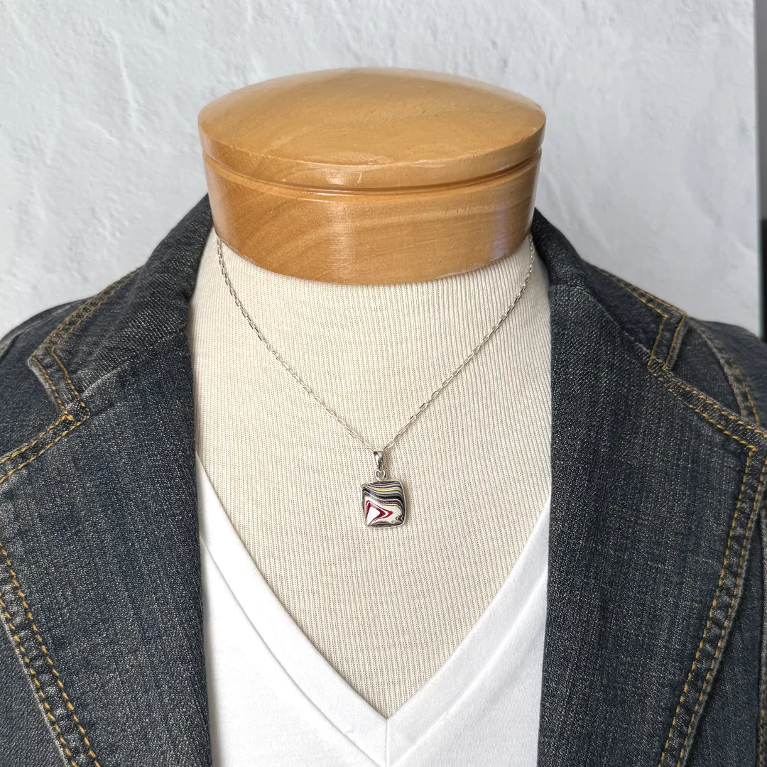 Vibrant Fordite Pendant Necklaces