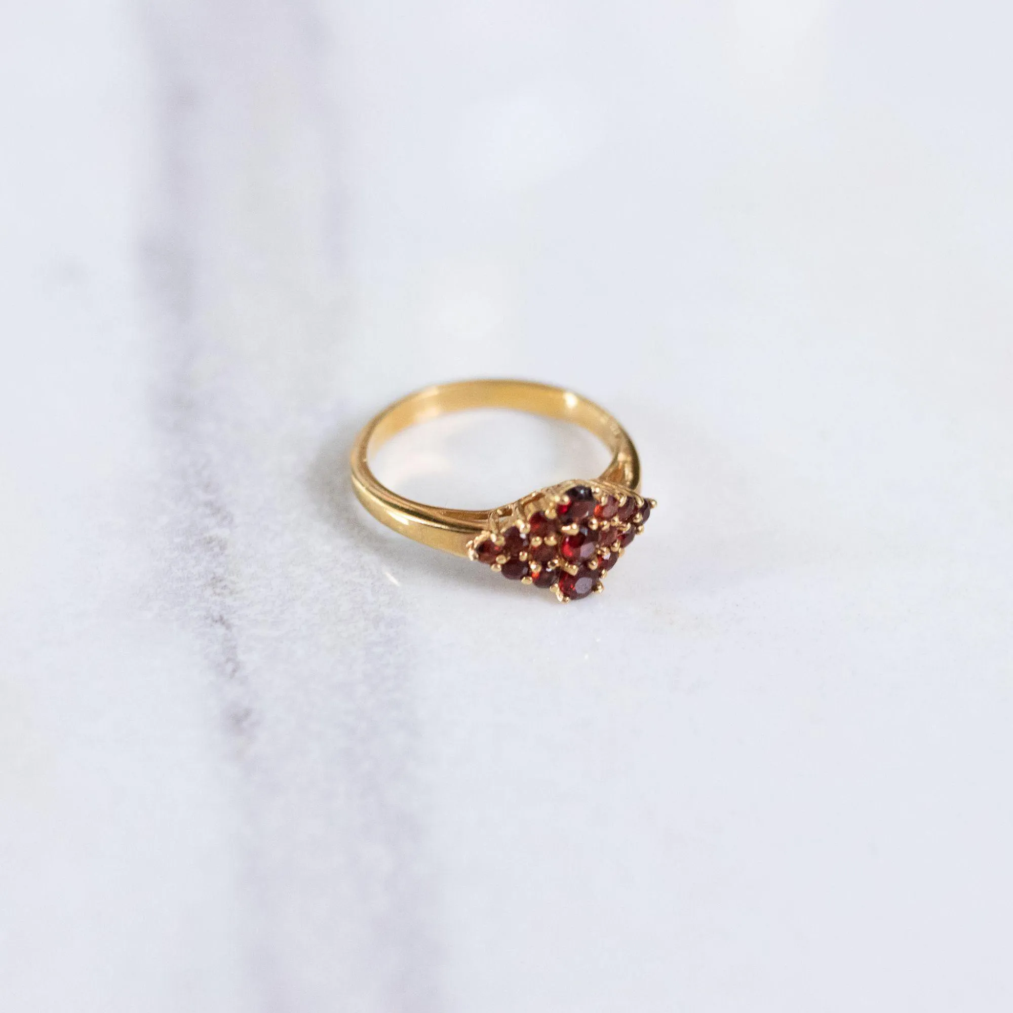 Vintage 1980s Garnet Cocktail Statement Ring