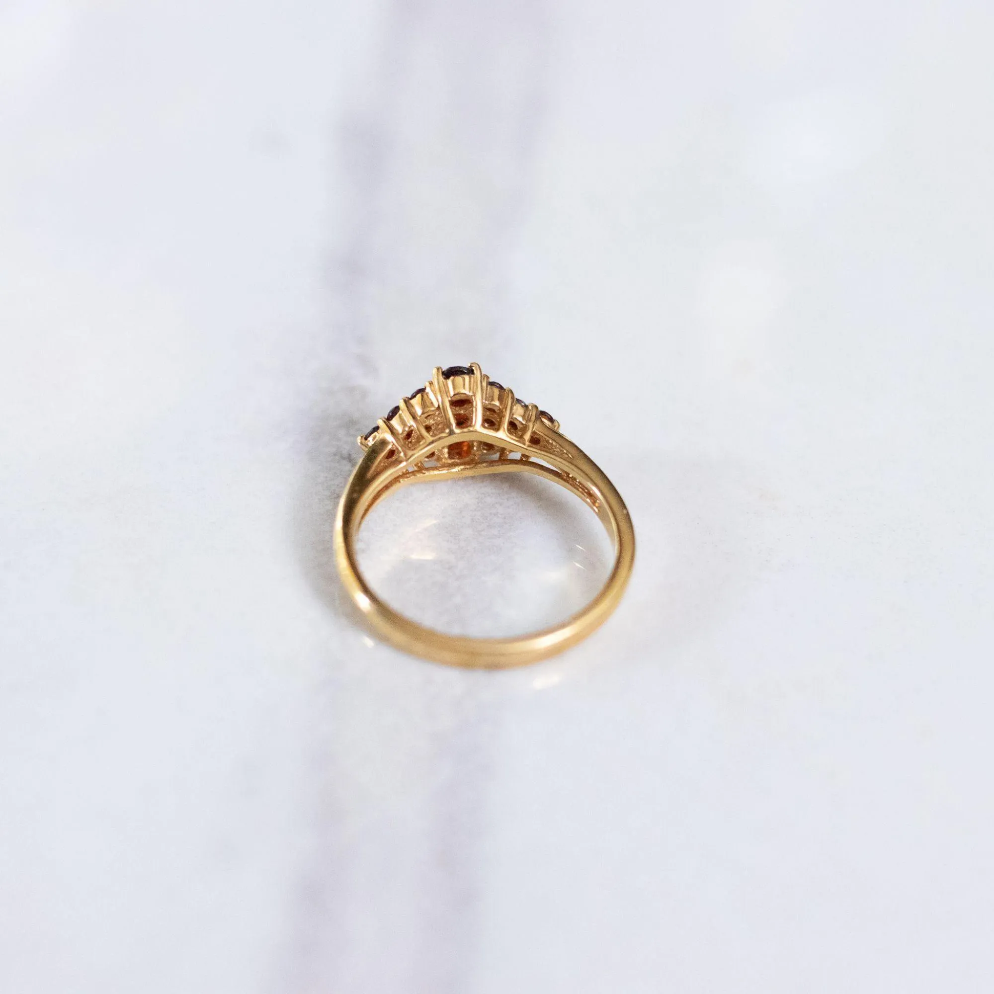 Vintage 1980s Garnet Cocktail Statement Ring
