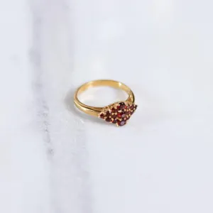 Vintage 1980s Garnet Cocktail Statement Ring