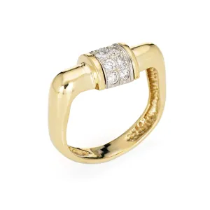 Vintage 70s Square Diamond Band Sz 6 18k Yellow Gold Stacking Ring Fine Jewelry