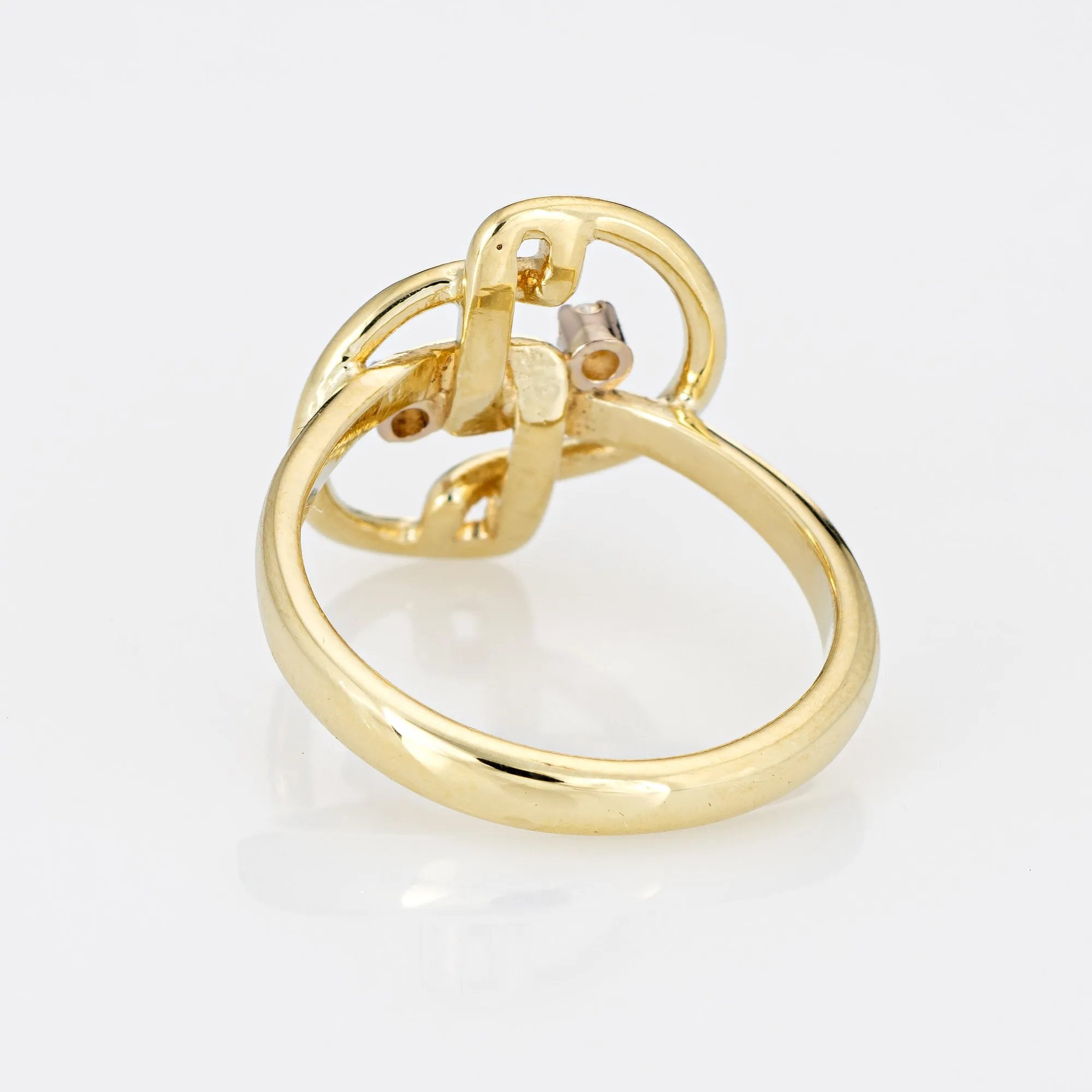 Vintage 80s Diamond Ring 14k Yellow Gold Estate Fine Jewelry Sz 5 Low Profile