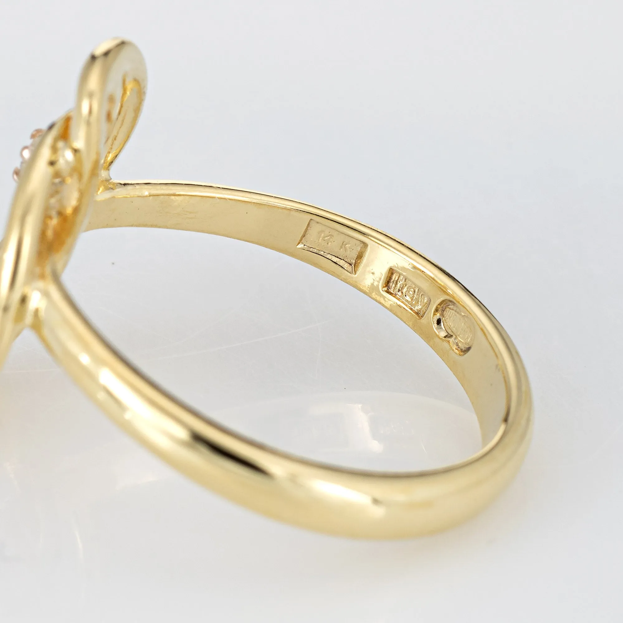 Vintage 80s Diamond Ring 14k Yellow Gold Estate Fine Jewelry Sz 5 Low Profile
