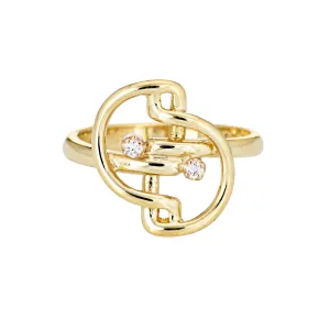 Vintage 80s Diamond Ring 14k Yellow Gold Estate Fine Jewelry Sz 5 Low Profile