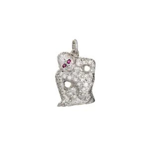 Vintage Art Deco Diamond Charm Platinum Monkey Pendant Fine Animal Jewelry
