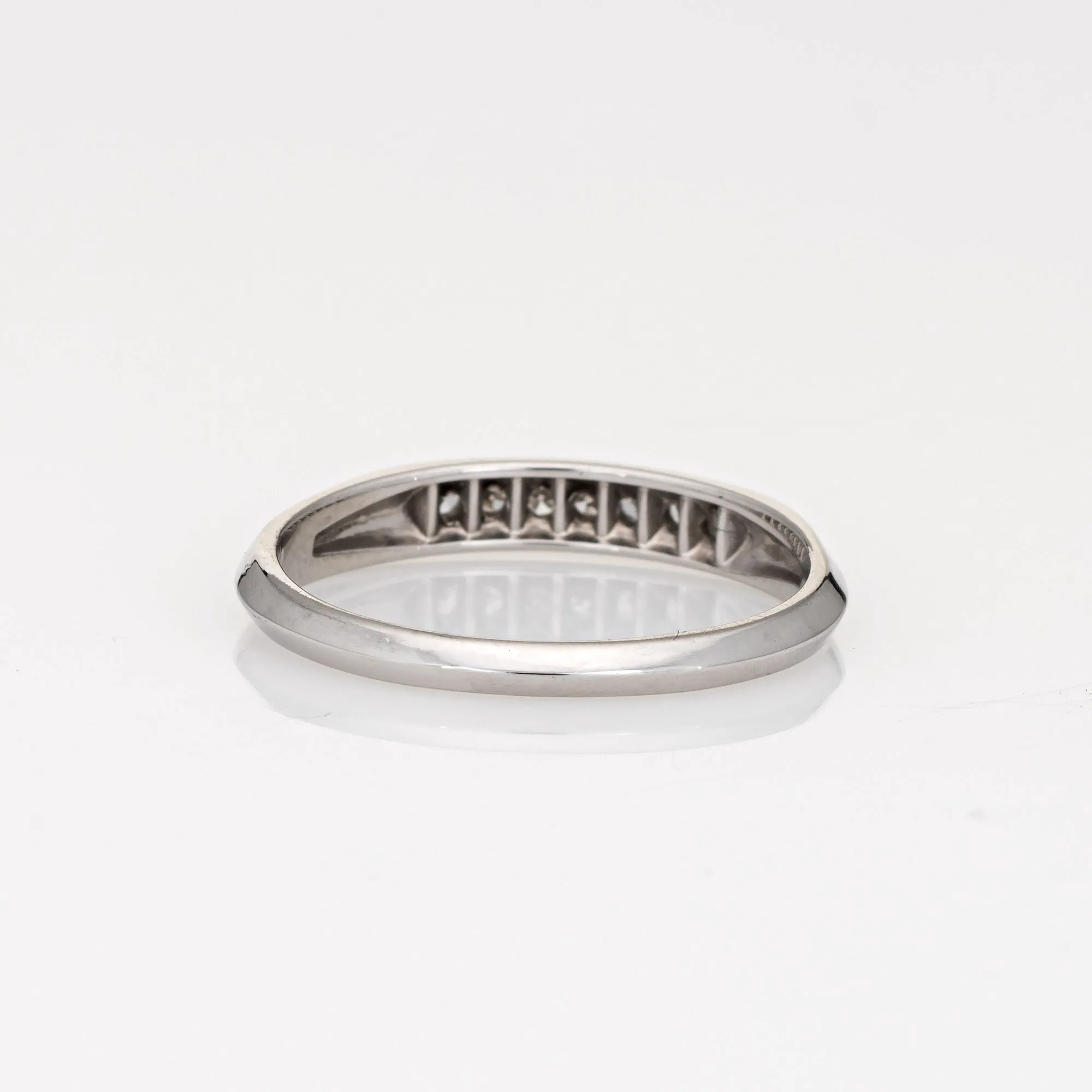 Vintage Art Deco Diamond Ring 14k White Gold Wedding Band Sz 5.75 Fine Jewelry