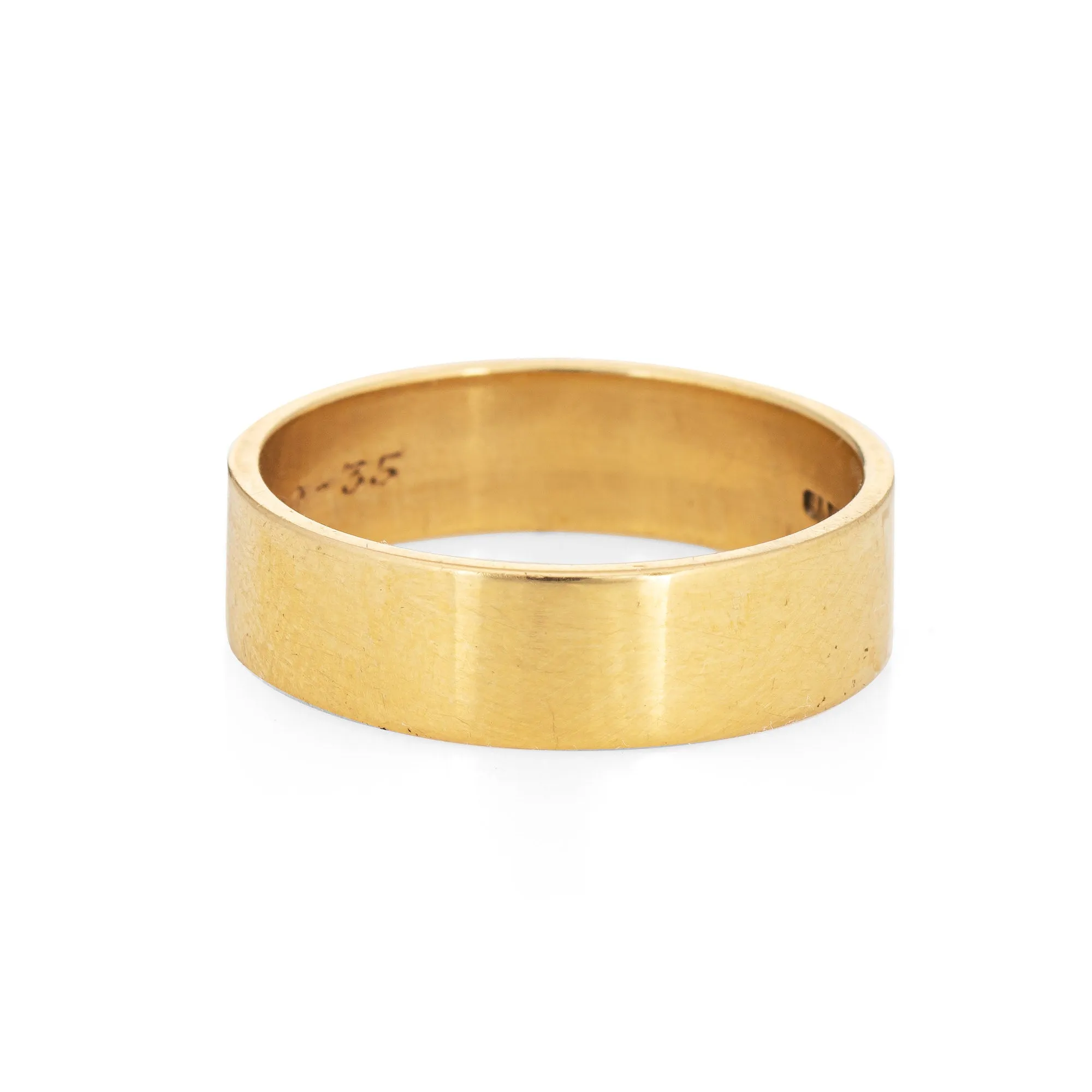 Vintage Cartier Wedding Band Sz 9.5 Art Deco Ring 18k Yellow Gold Signed Jewelry