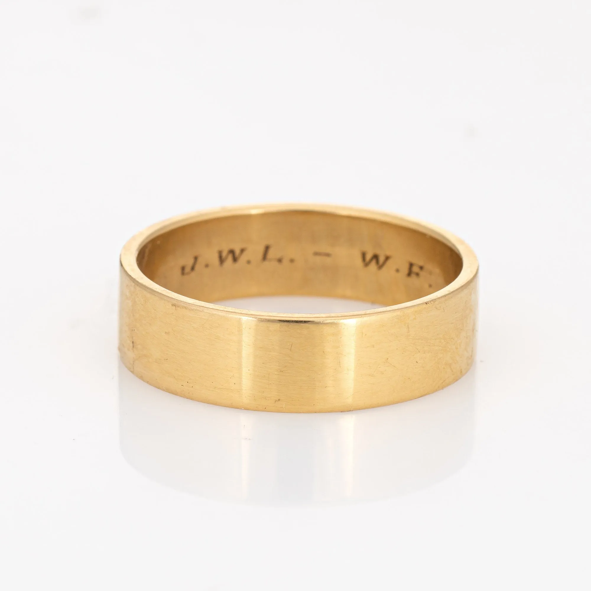 Vintage Cartier Wedding Band Sz 9.5 Art Deco Ring 18k Yellow Gold Signed Jewelry