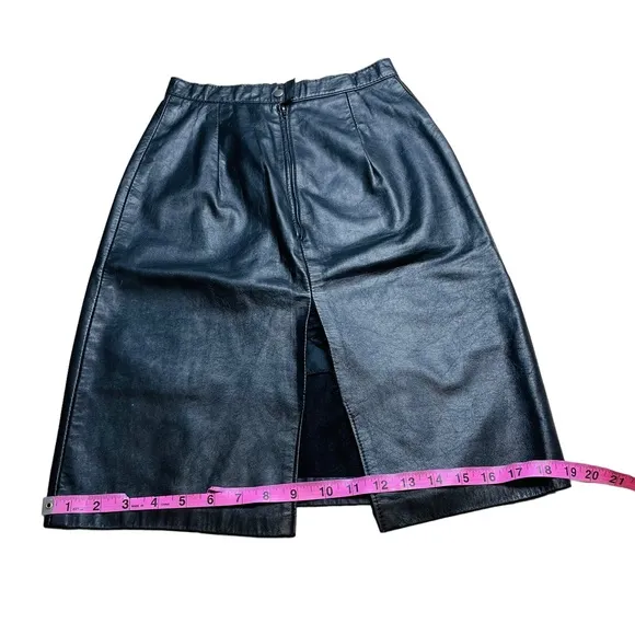 Vintage Outerwear by Phoenix Black Leather Pencil Skirt - Size XS