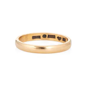 Vintage Swedish 3mm Band Wedding 18k Yellow Gold Sz 7 Ring Estate Jewelry