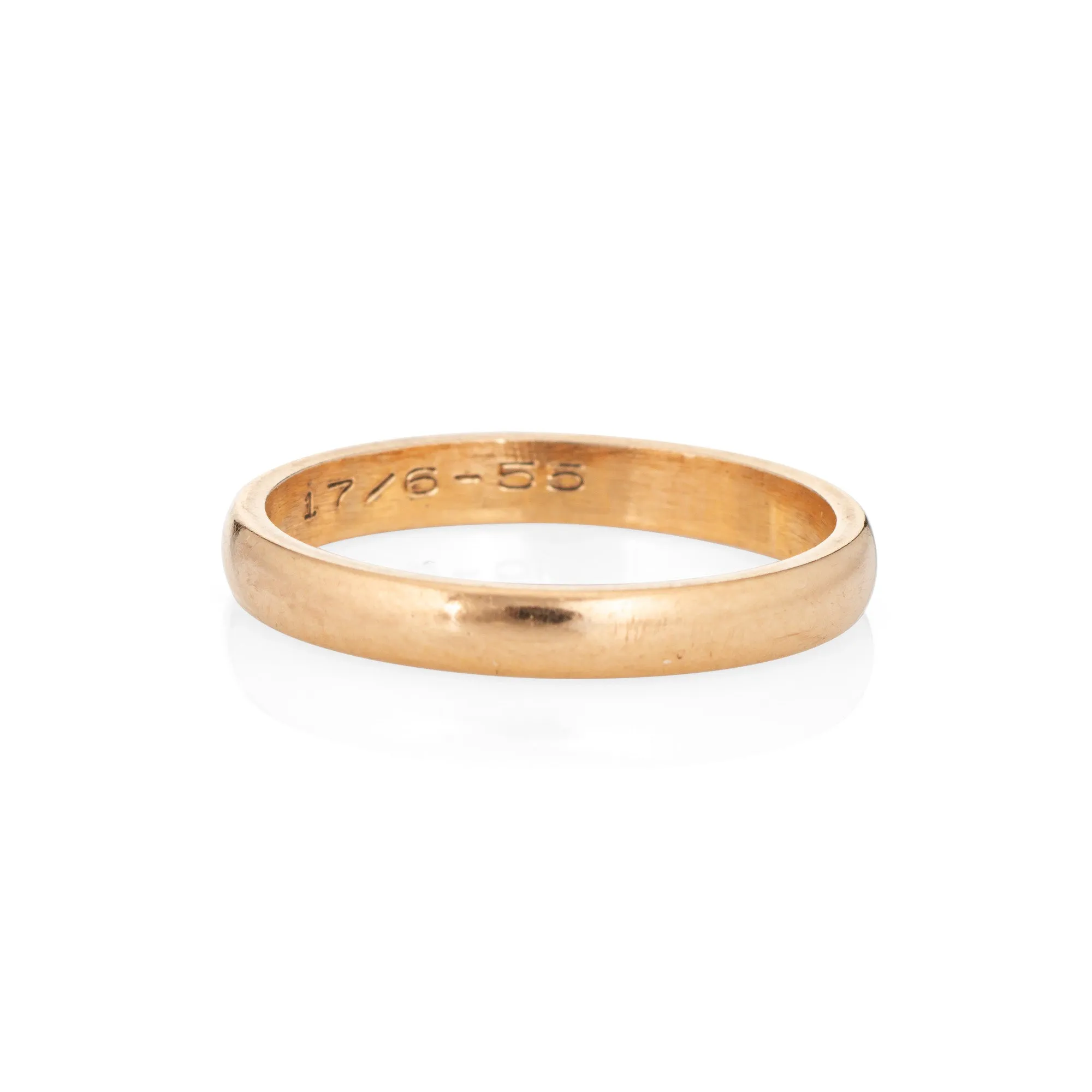 Vintage Swedish 3mm Band Wedding 18k Yellow Gold Sz 7 Ring Estate Jewelry