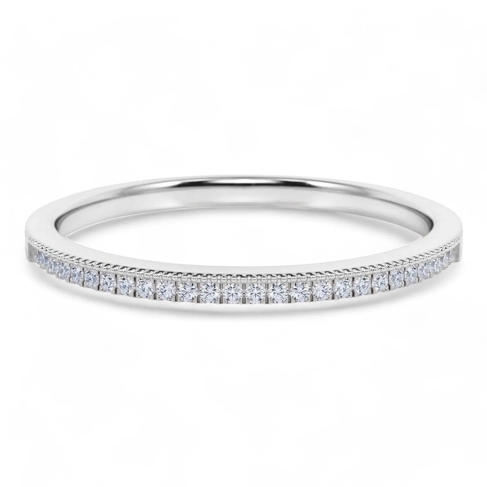 VS/G 0.300Ct Moissanite Eternity Ring Womens Wedding Band 14k White Gold