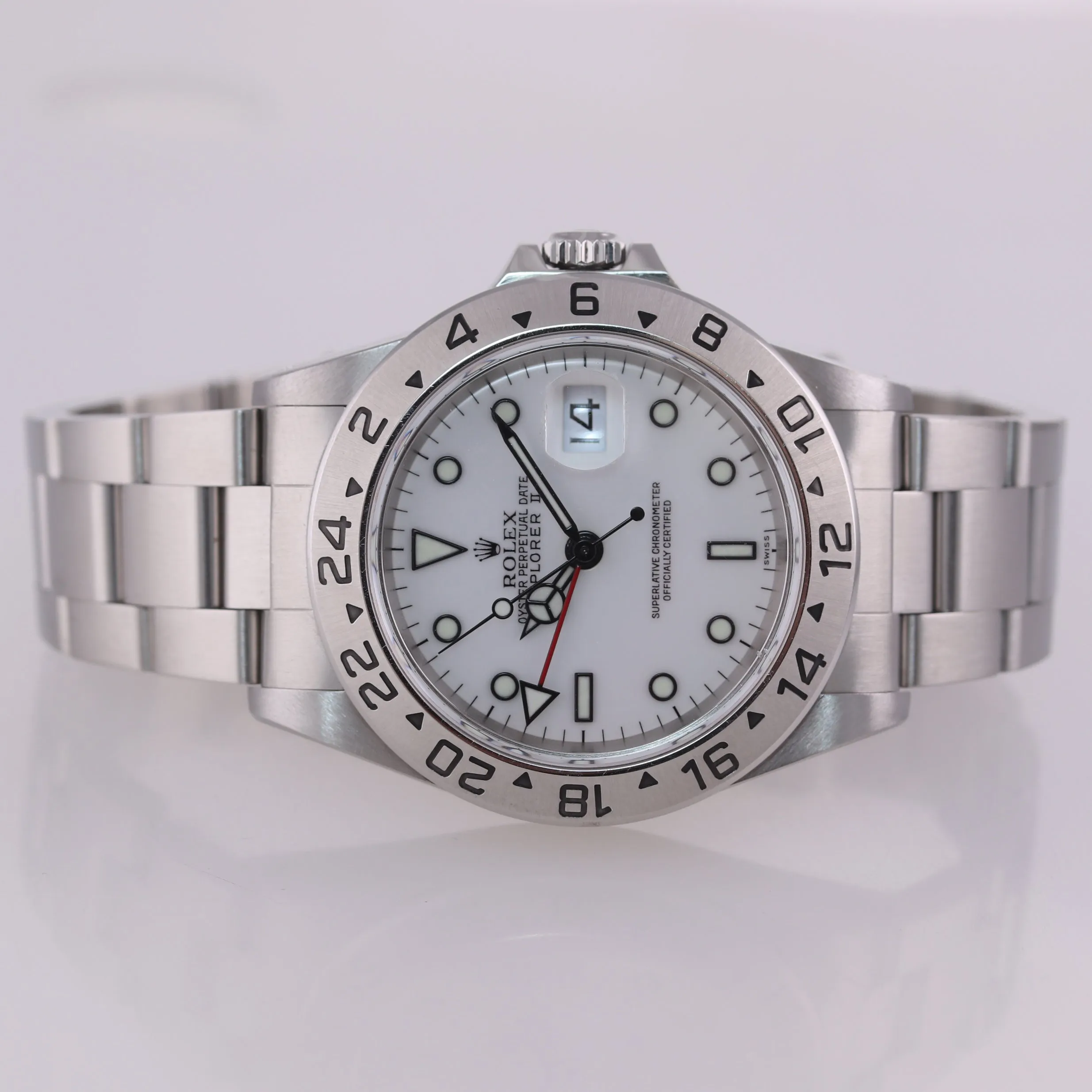WARRANTY PAPERS Rolex Explorer II Swiss Only White 16570 Polar Date GMT Watch