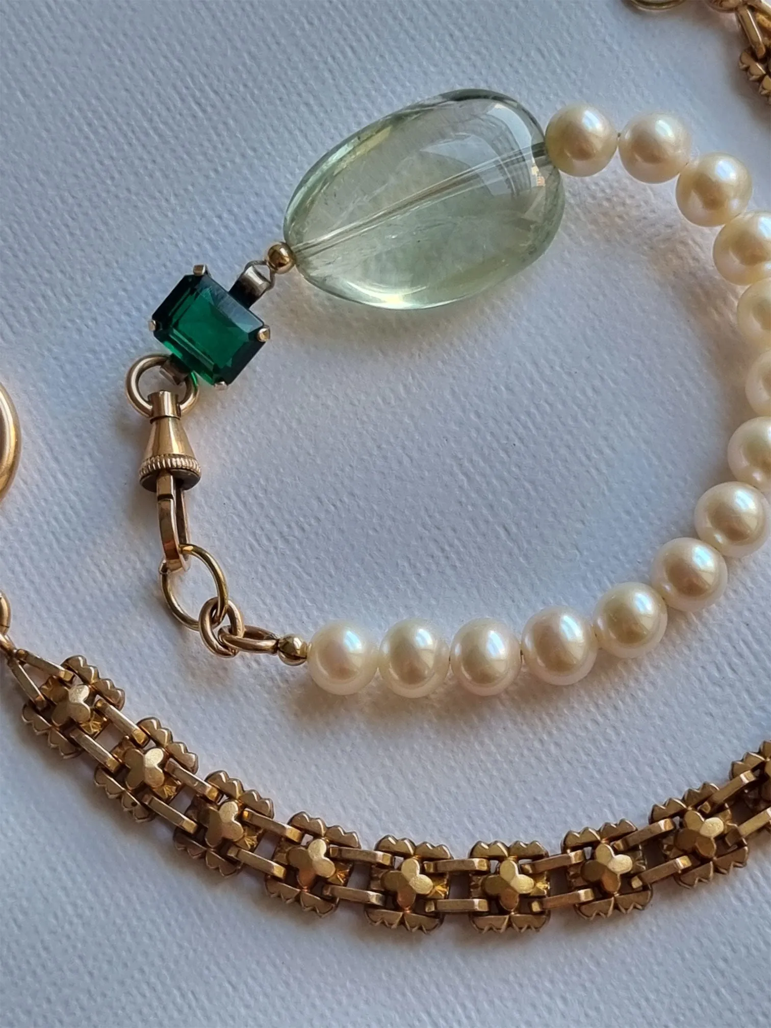 water clover | antique French FIX pearl necklace