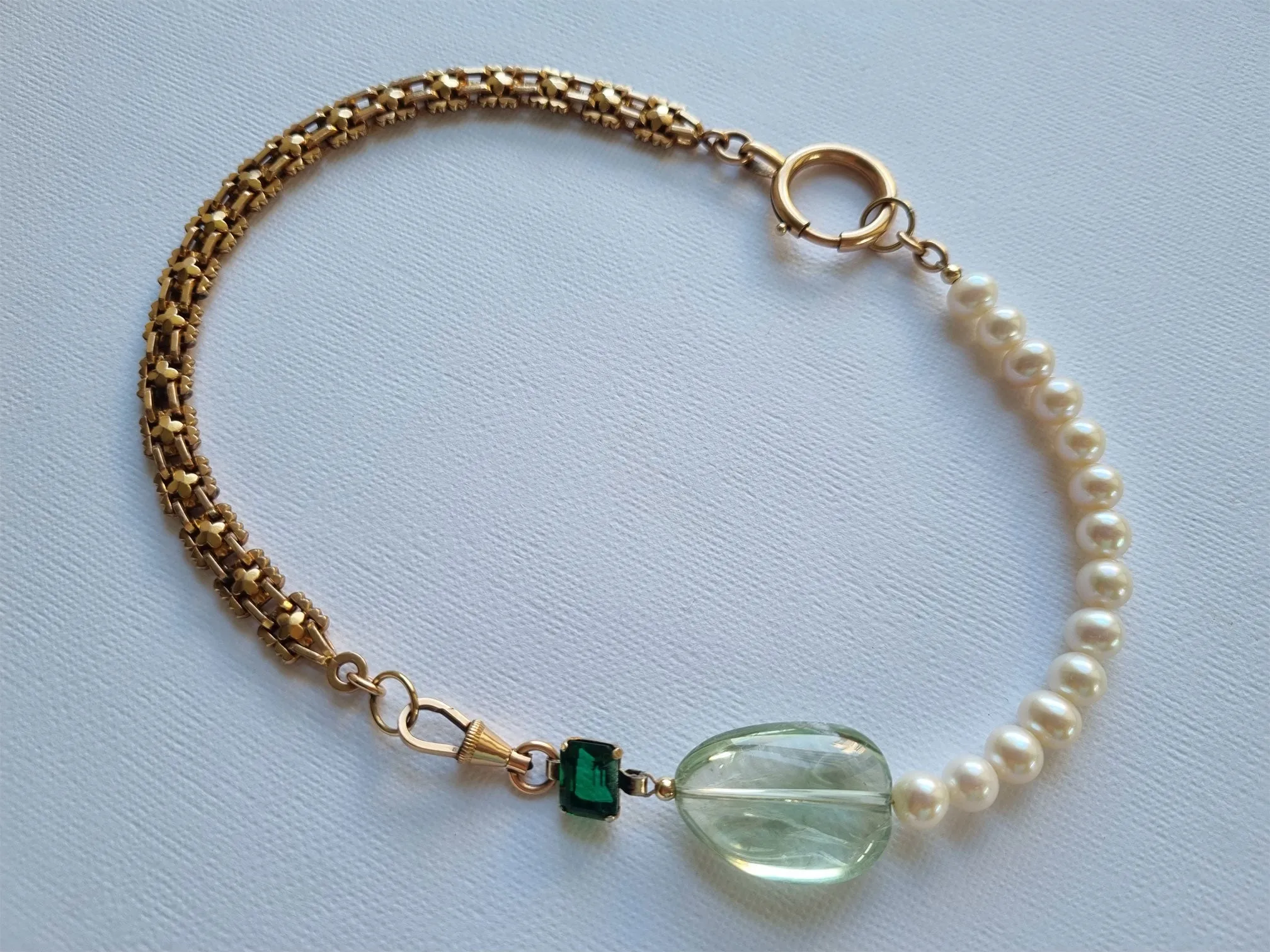 water clover | antique French FIX pearl necklace