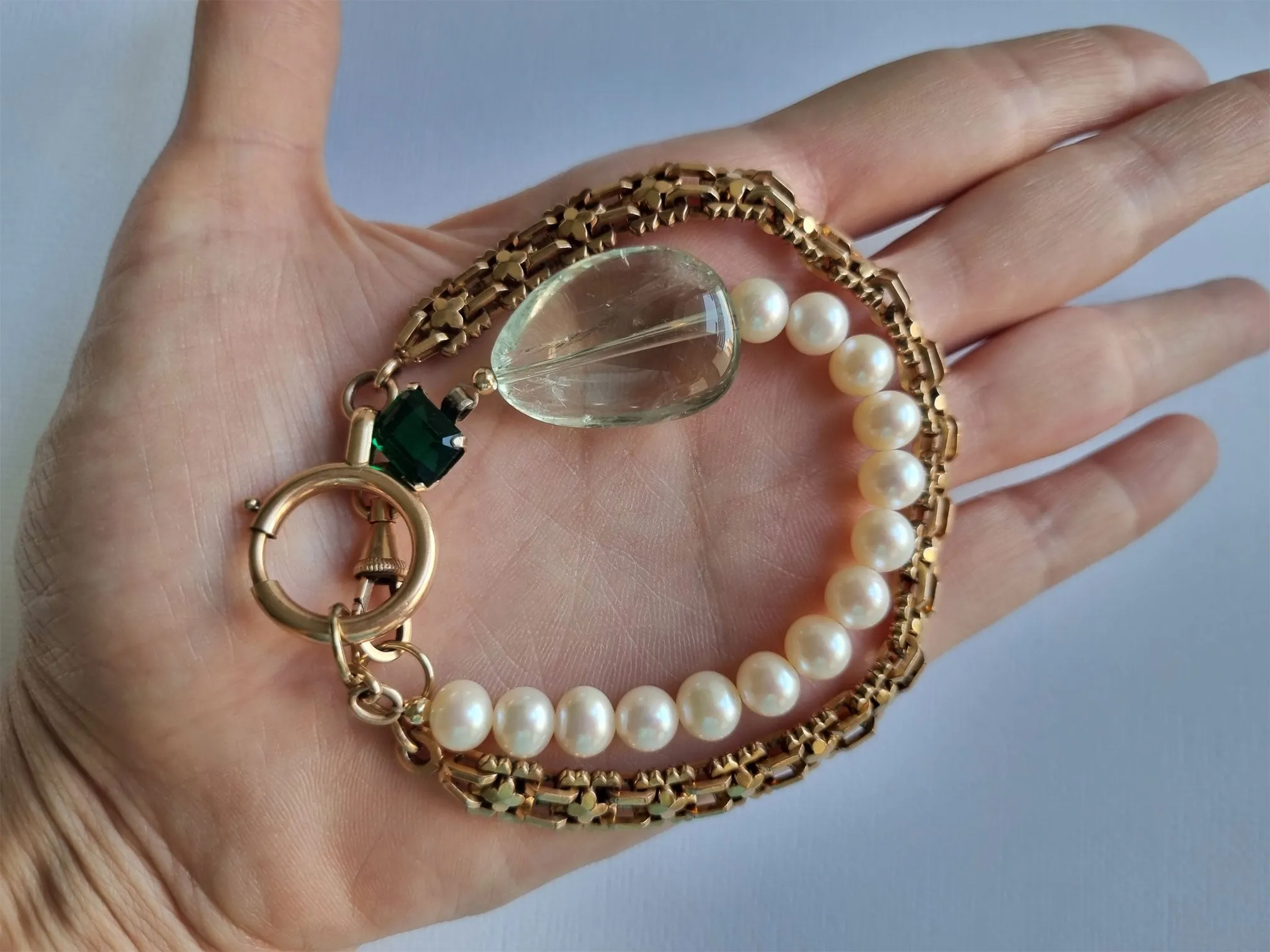 water clover | antique French FIX pearl necklace