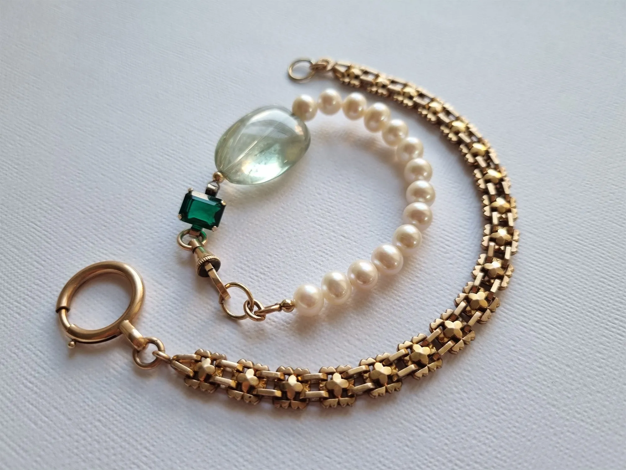 water clover | antique French FIX pearl necklace