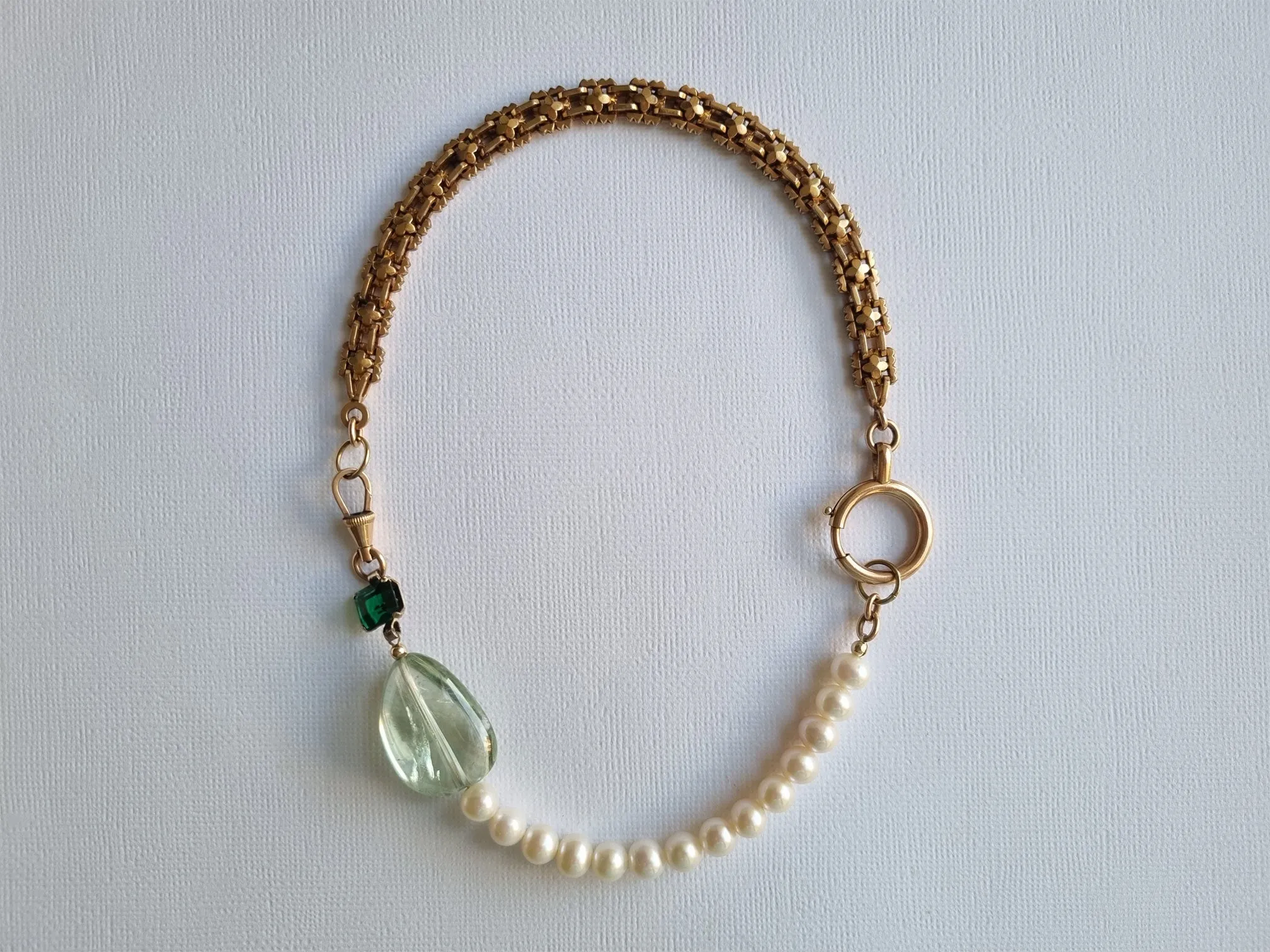 water clover | antique French FIX pearl necklace