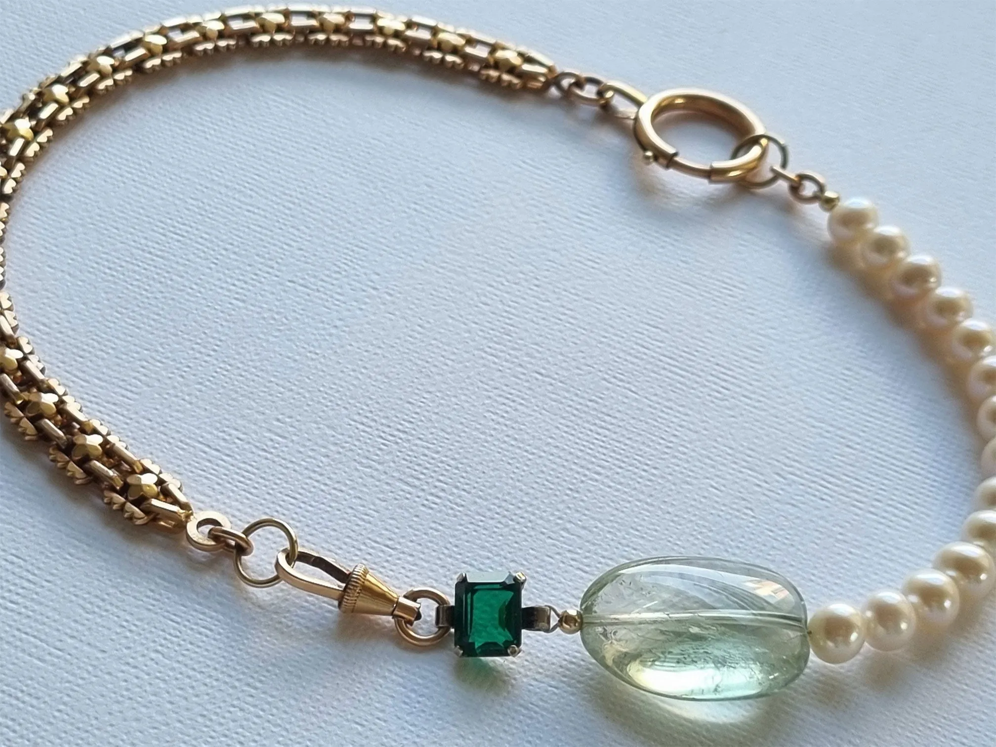 water clover | antique French FIX pearl necklace