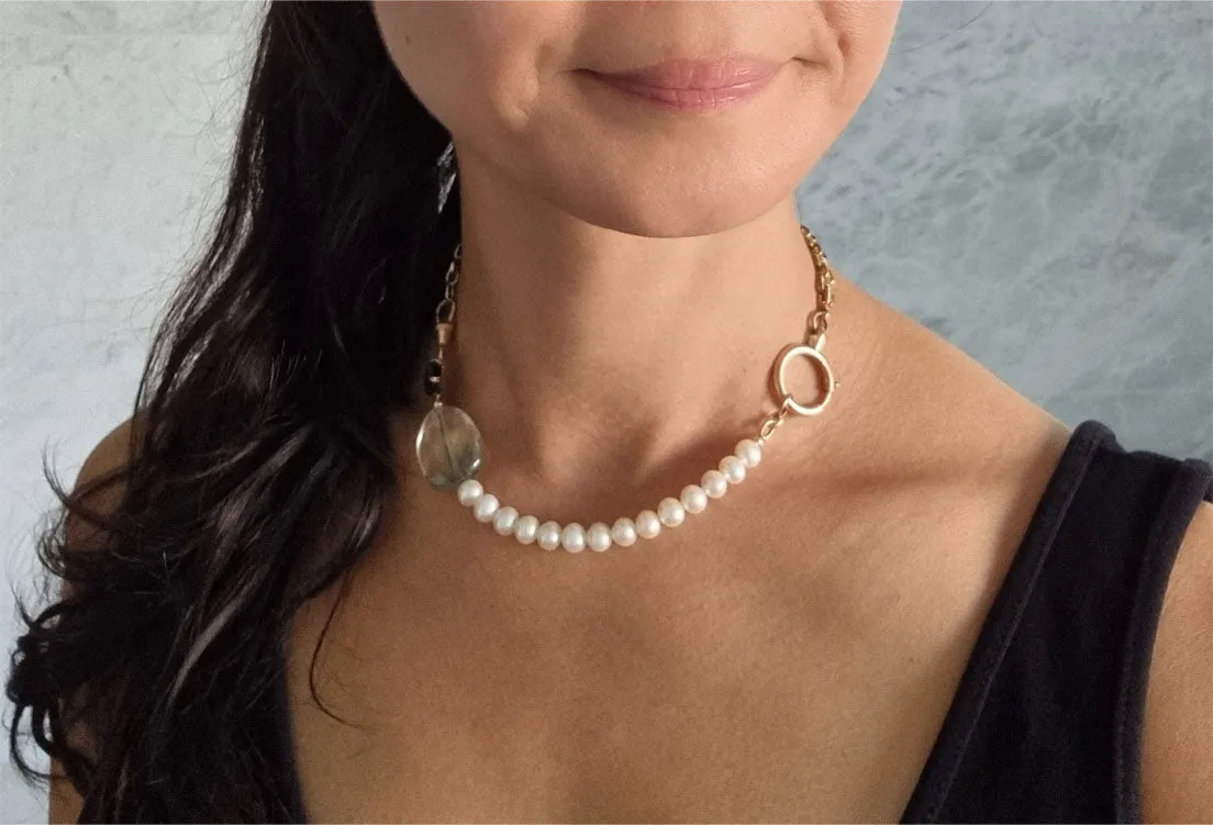 water clover | antique French FIX pearl necklace