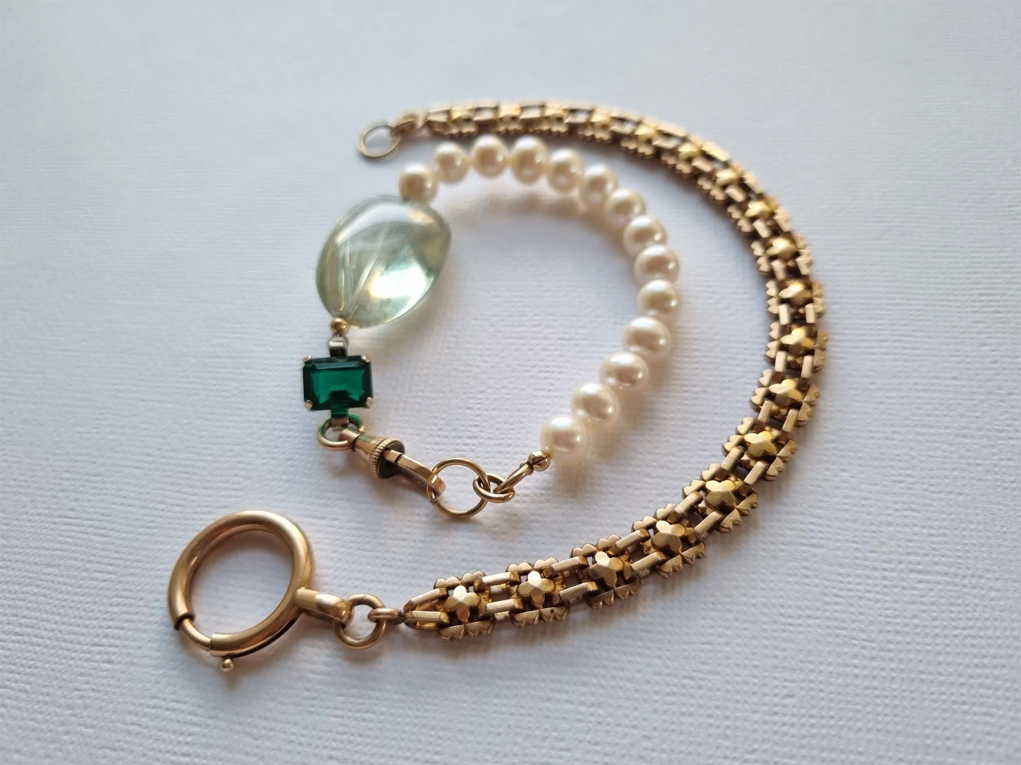 water clover | antique French FIX pearl necklace
