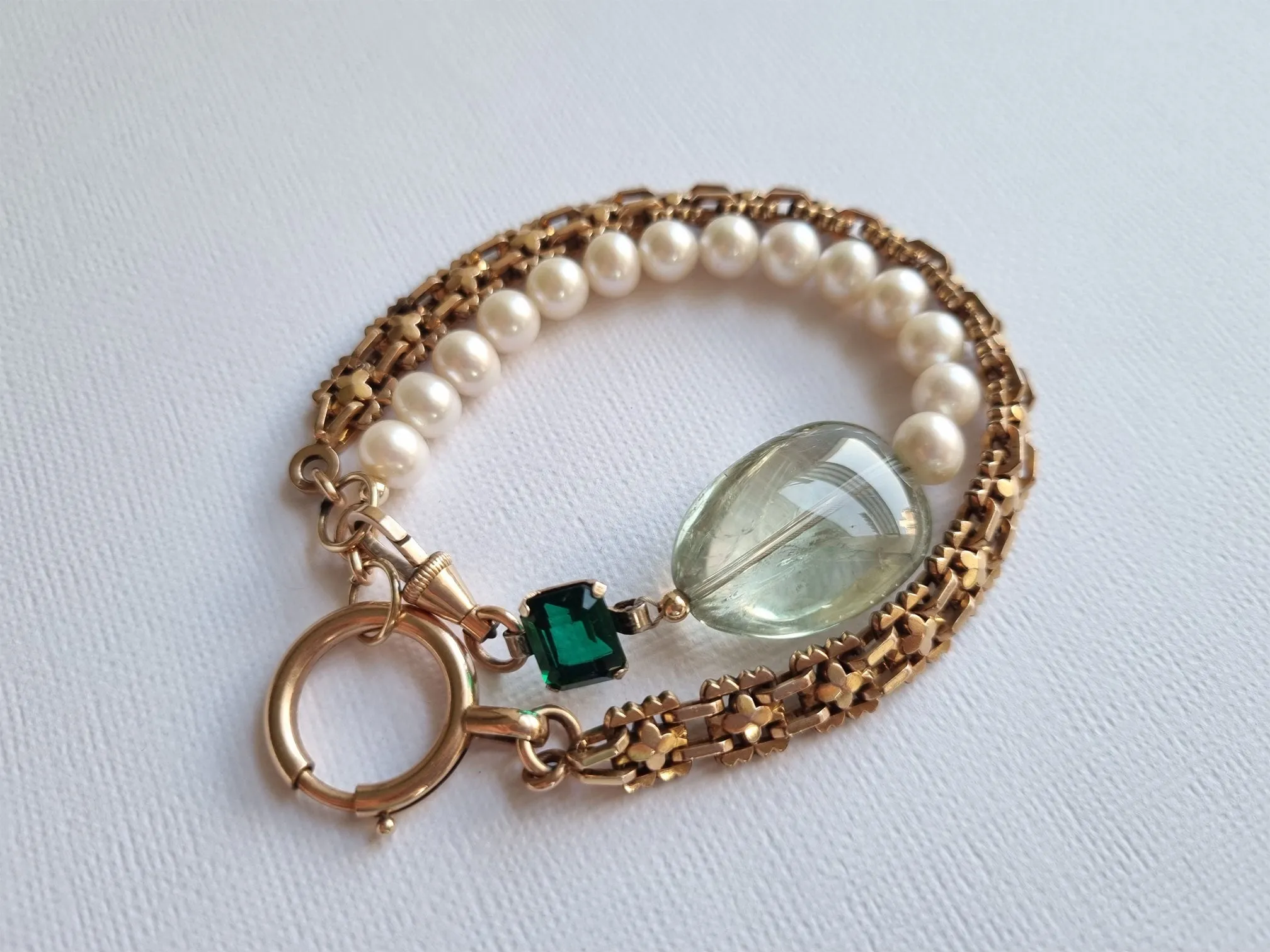 water clover | antique French FIX pearl necklace