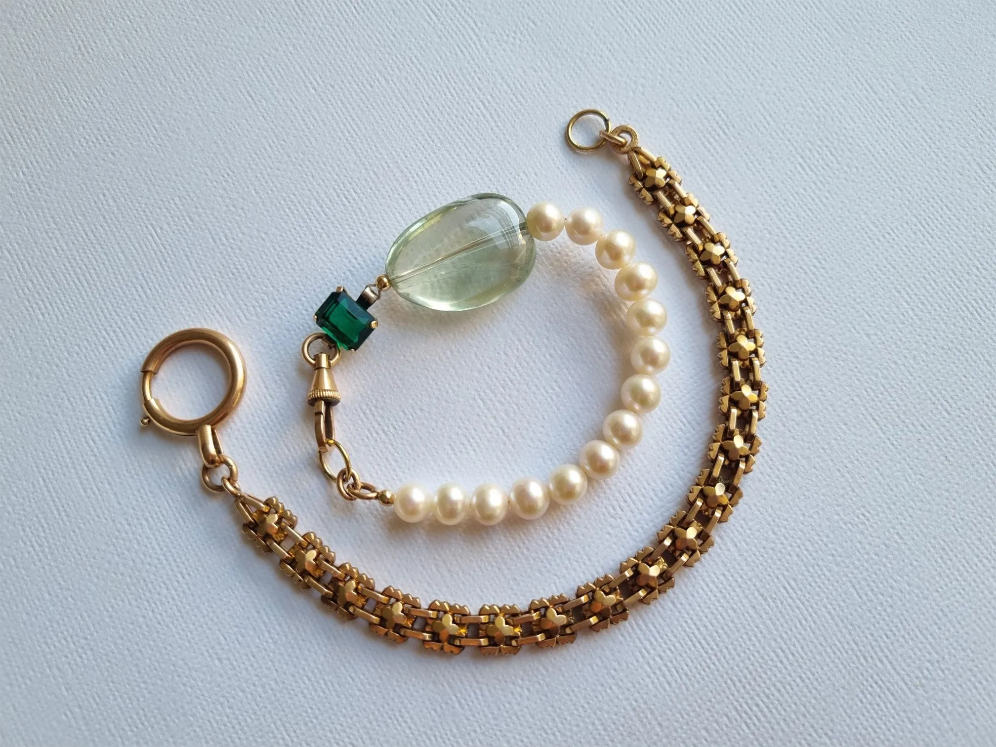 water clover | antique French FIX pearl necklace