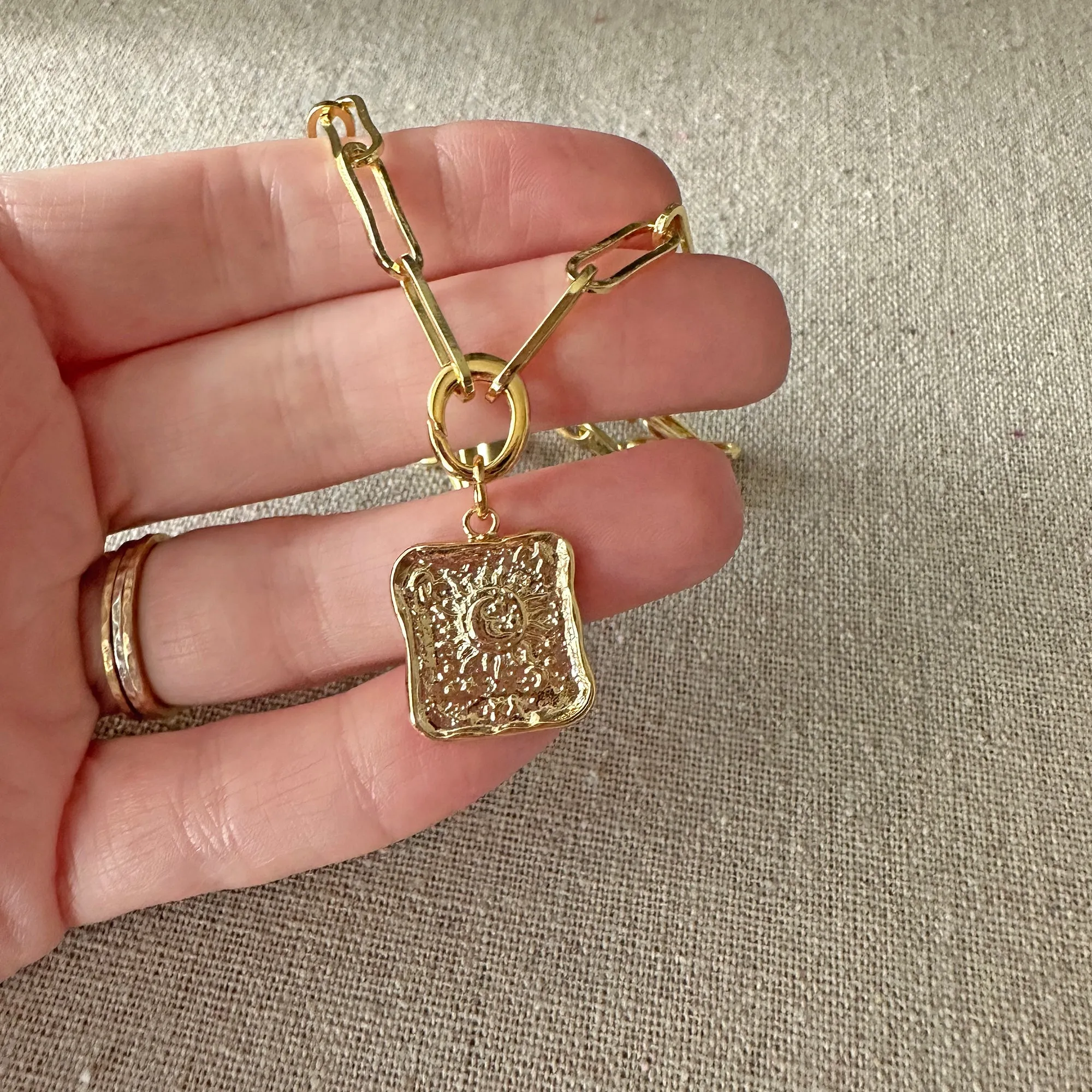 Wax Seal Paperclip Necklace