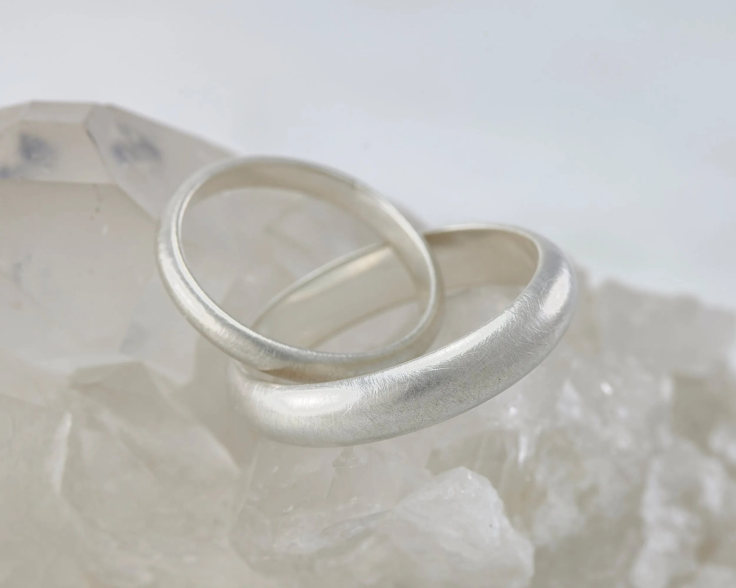 Wedding Band Set Brushed