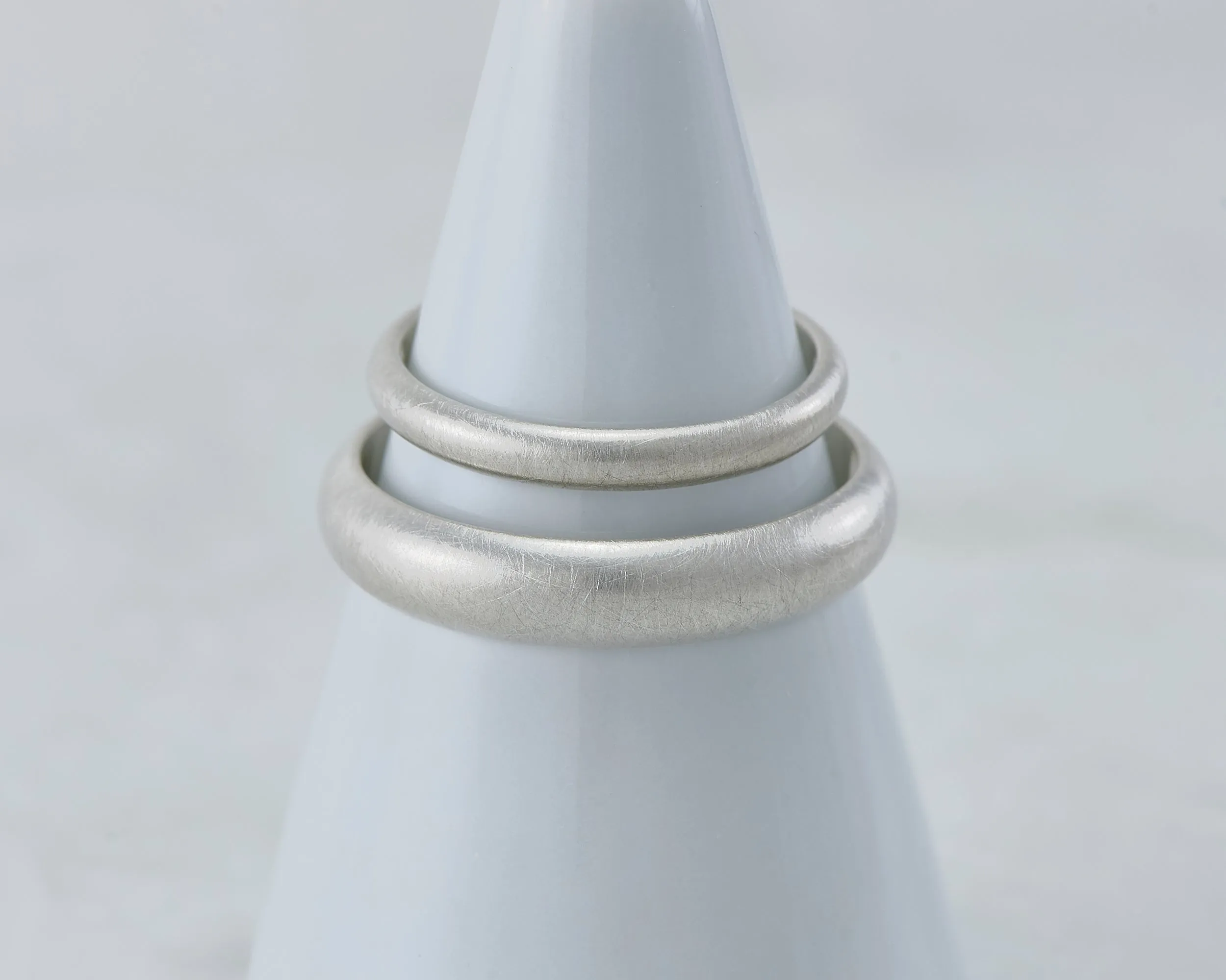 Wedding Band Set Brushed