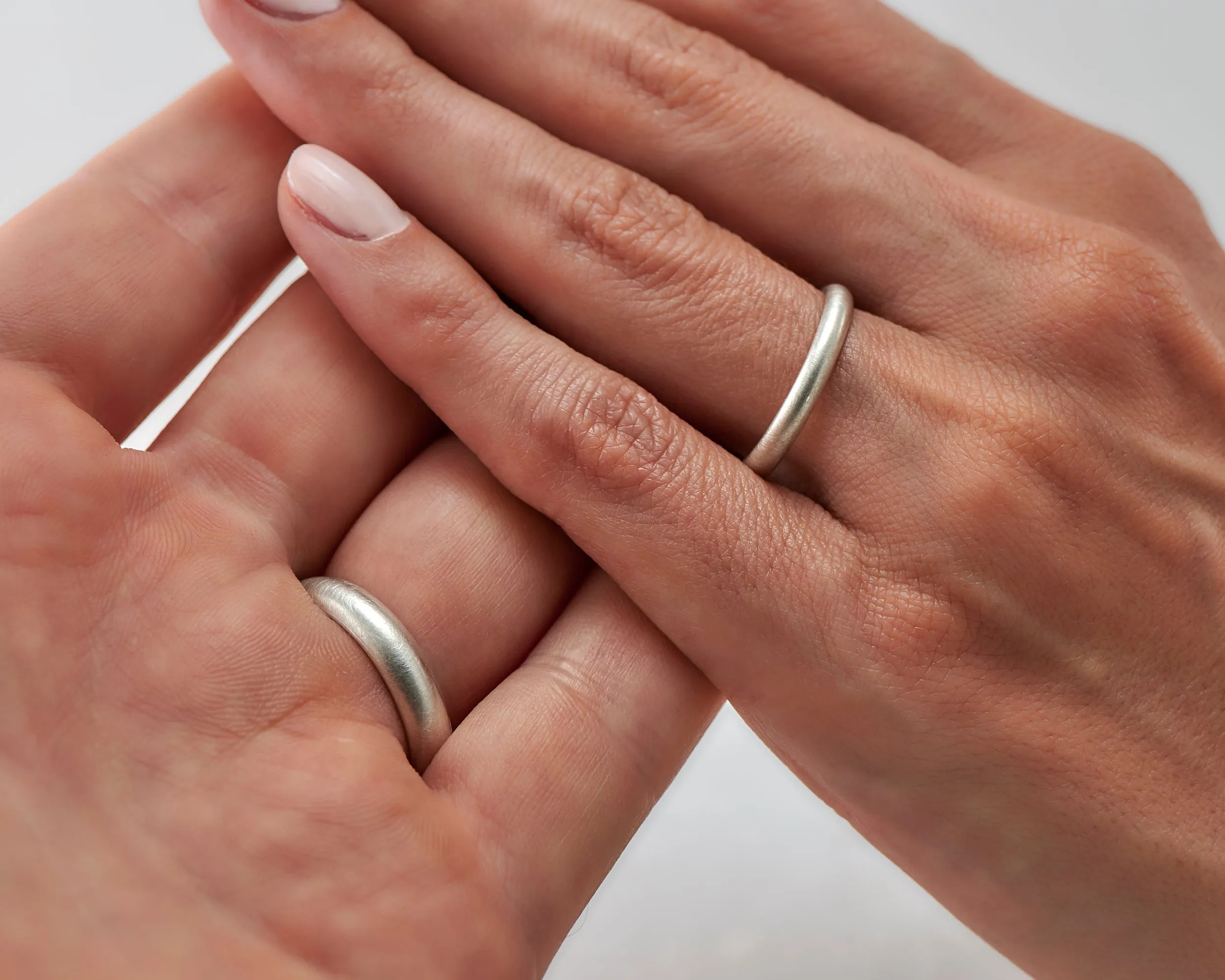 Wedding Band Set Brushed