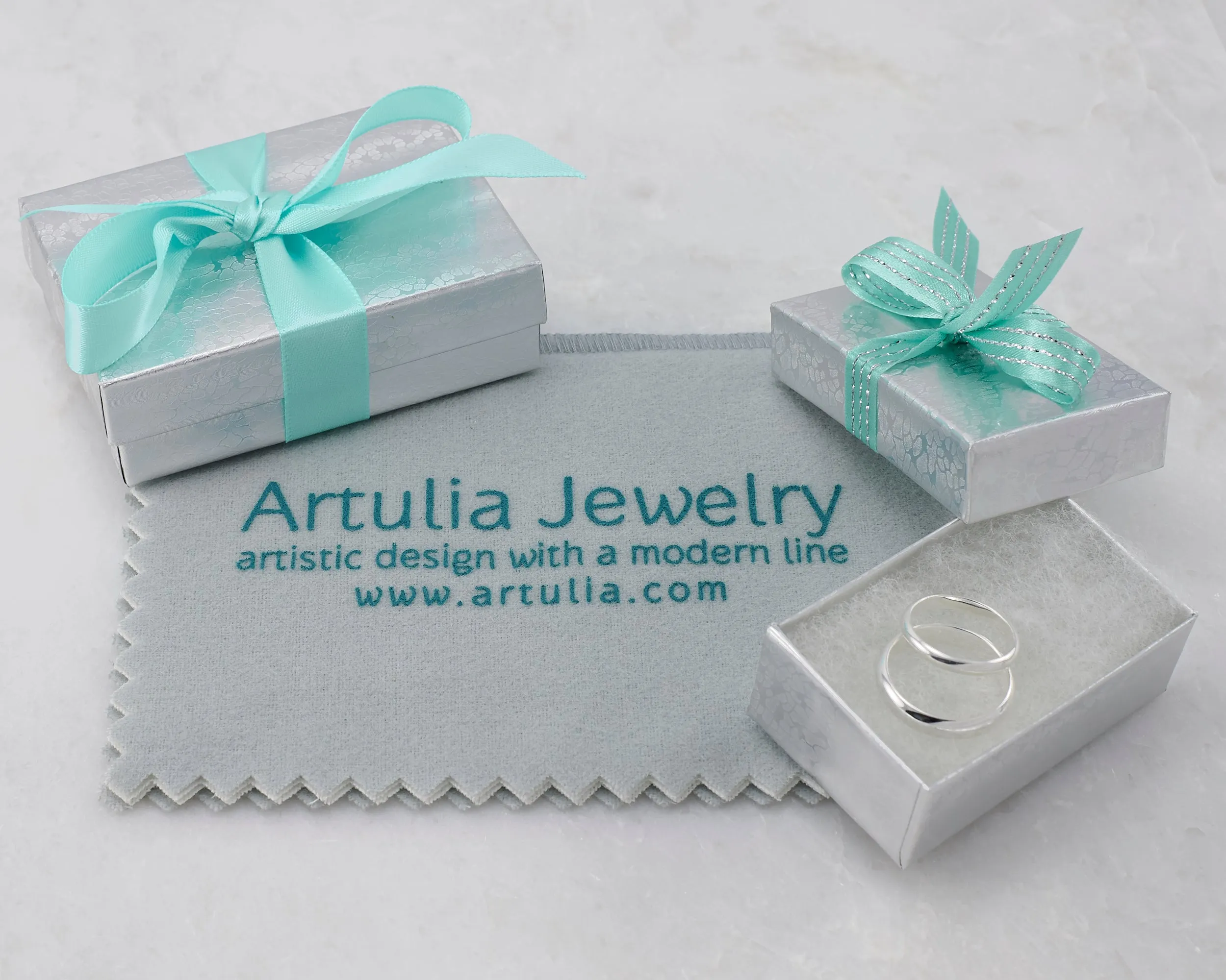 Wedding Band Set Brushed