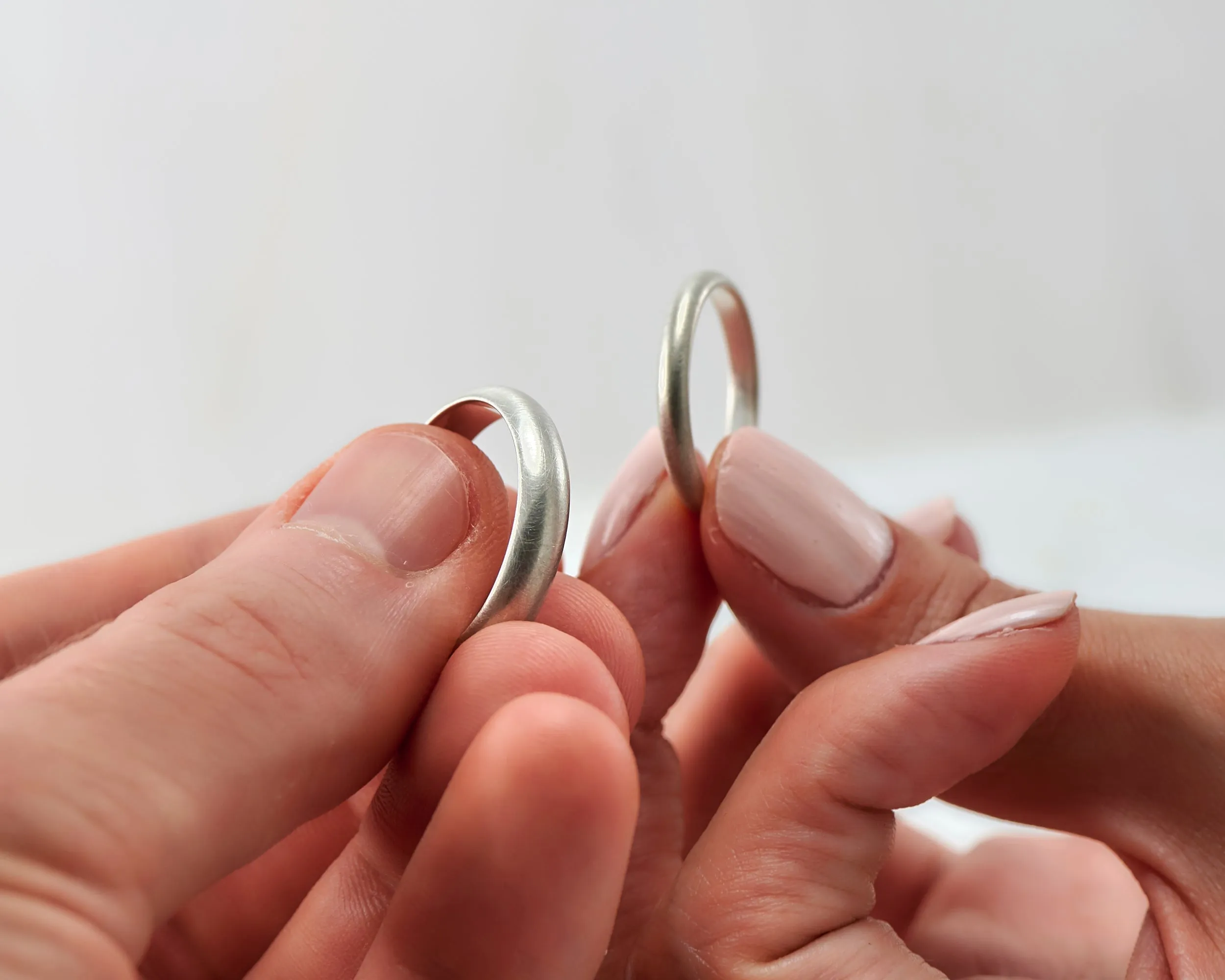 Wedding Band Set Brushed