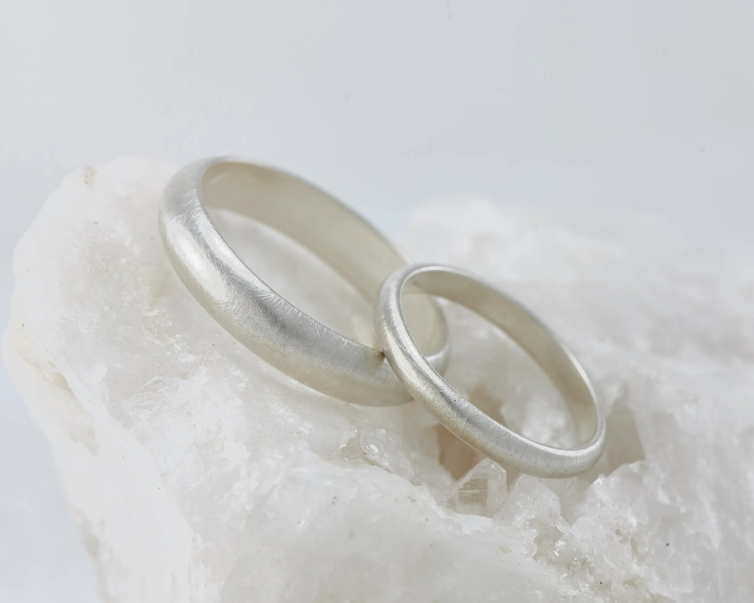Wedding Band Set Brushed