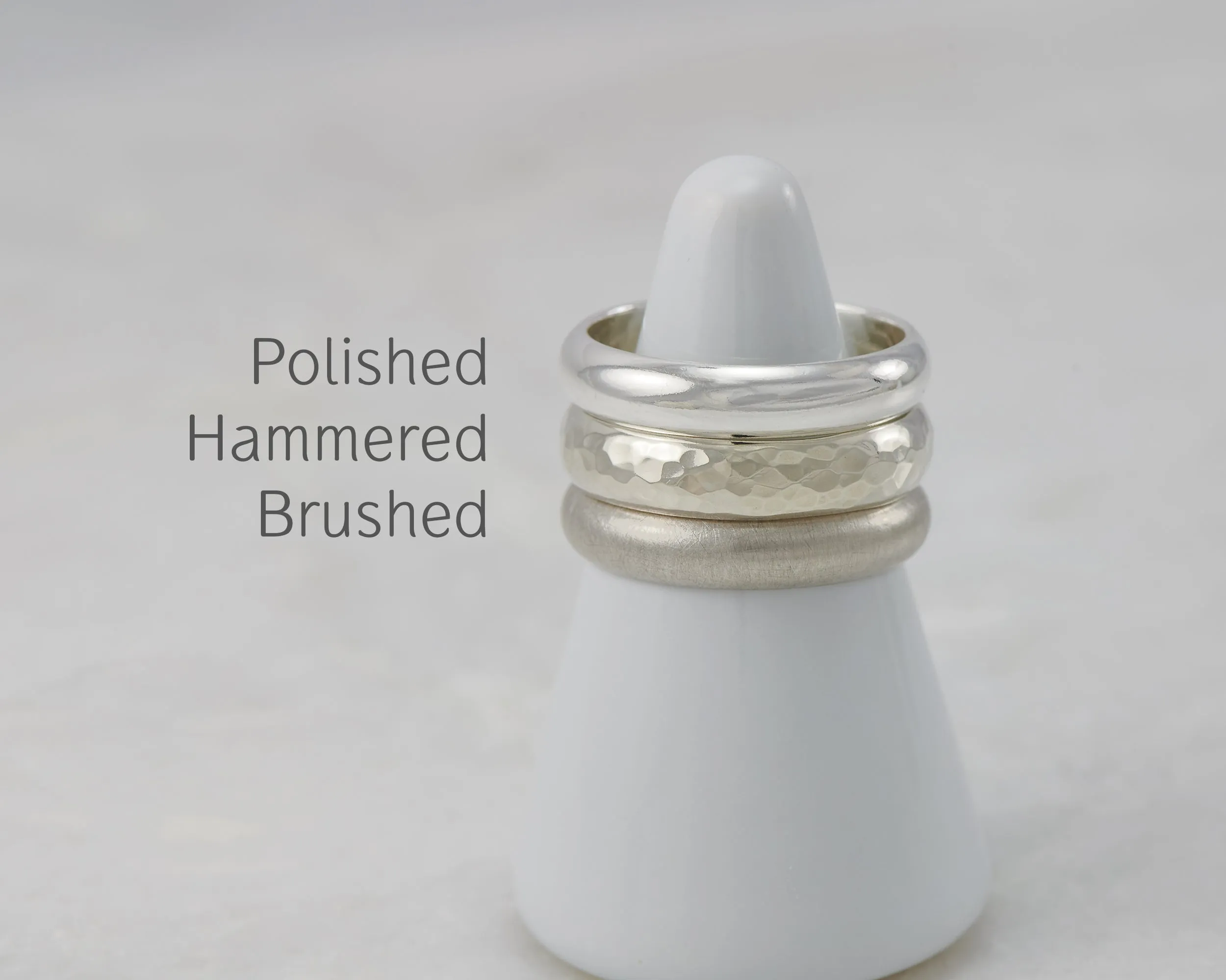 Wedding Band Set Brushed