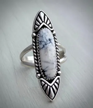 White Buffalo Chevron Ring