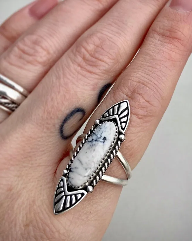 White Buffalo Chevron Ring