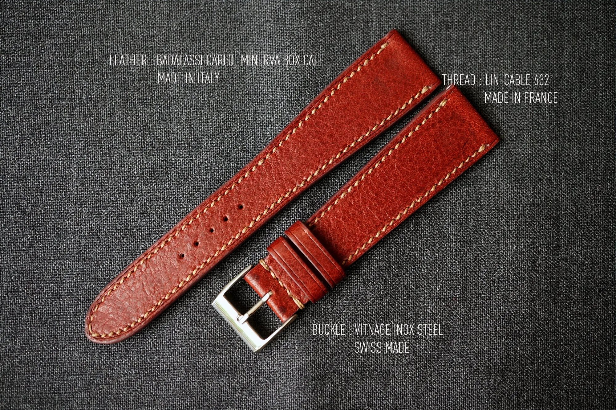 WINE BOX CALF CUSTOM MADE STRAP