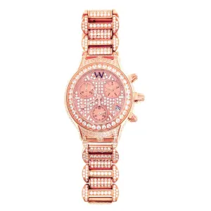 Women's Watch - Aire Parlay Swiss Made 18-Karat Solid Gold Full Diamonds Quartz Chronograph Women's Watch - Red Gold®