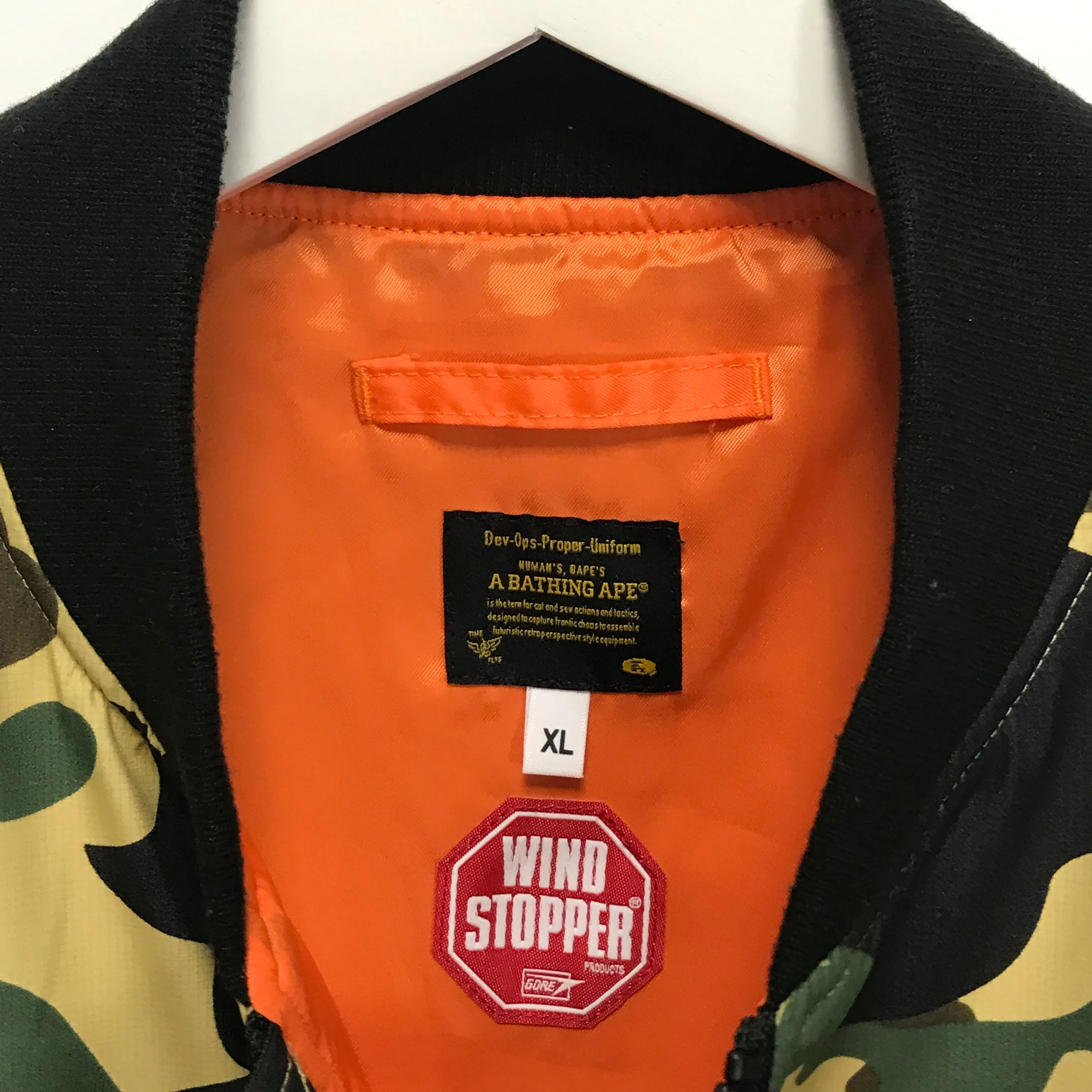 [XL] A Bathing Ape Bape 1st Camo Gore Windstopper MA-1 Jacket