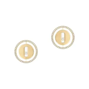 YELLOW GOLD DIAMOND EARRINGS LUCKY MOVE STUD EARRINGS